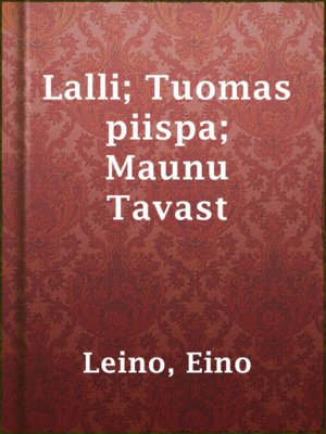 cover image of Lalli; Tuomas piispa; Maunu Tavast
